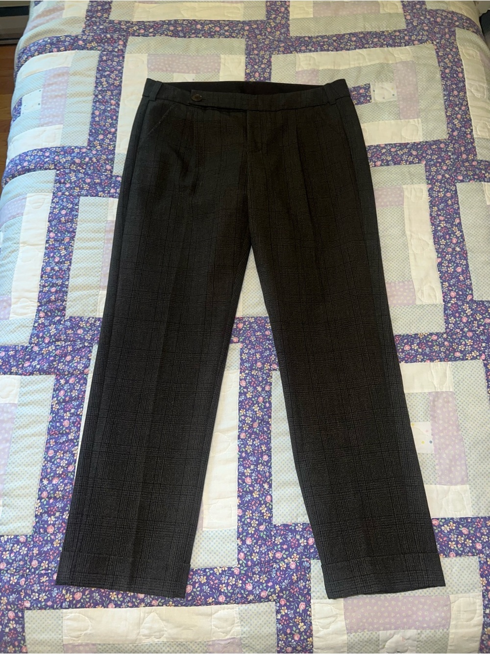 Mexx Men's Charcoal Plaid Dress Pants
